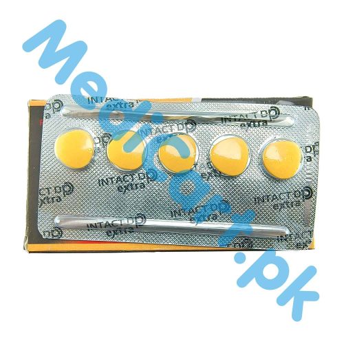 Pack of Intact DP Tablets 100/60 showing Sildenafil 100mg and Dapoxetine 60mg, imported Indian ED and PE medication by Combitic Global Caplet Pvt. Ltd