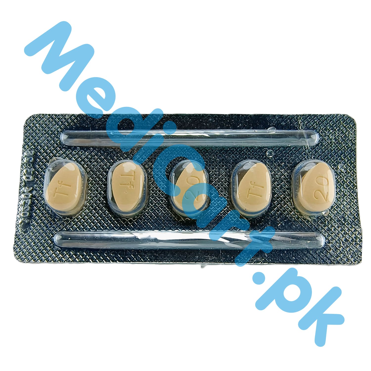 Original Tiafil 20mg box containing Tadalafil 20mg tablets for erectile dysfunction - Cialis 20mg alternative